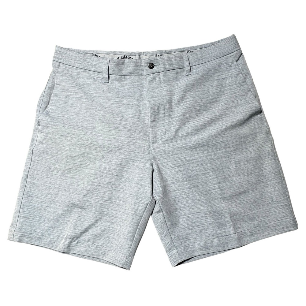 Callaway Golf Shorts Mens 38 Grey Performance Stretch Flat Front Pockets Golfing